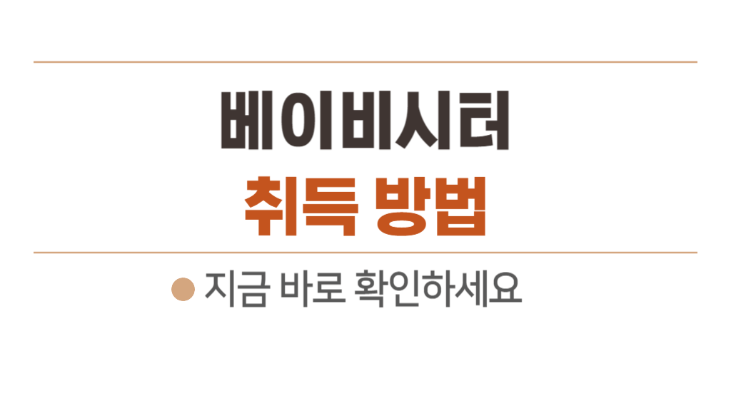 맘시터 (베이비시터) 하는 일 및 자격증 취득 방법 - 월급 최대 300만원 시니어 직업 추천